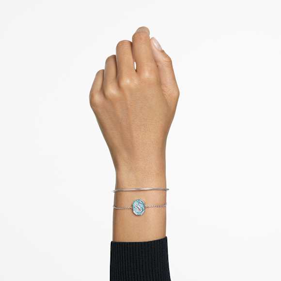 Bracelet-jonc Signum, Cygne, Bleu, Métal rhodié - Swarovski, 5628552