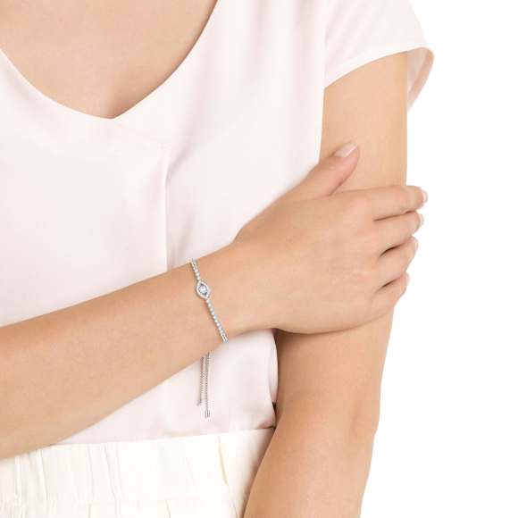 Subtle bracelet, Evil eye, White, Rhodium plated - Swarovski, 5632062