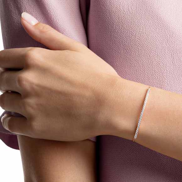 Only Bileklik, Beyaz, Pembe altın rengi kaplama - Swarovski, 5632063