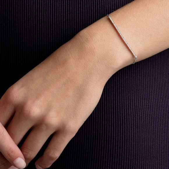 Only Armband, Weiß, Rhodiniert - Swarovski, 5632066