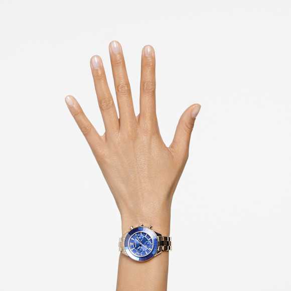 Orologio Octea Lux Sport, Fabbricato in Svizzera, Bracciale di metallo, Blu, Finitura in tonalità champagne dorato - Swarovski, 5632481