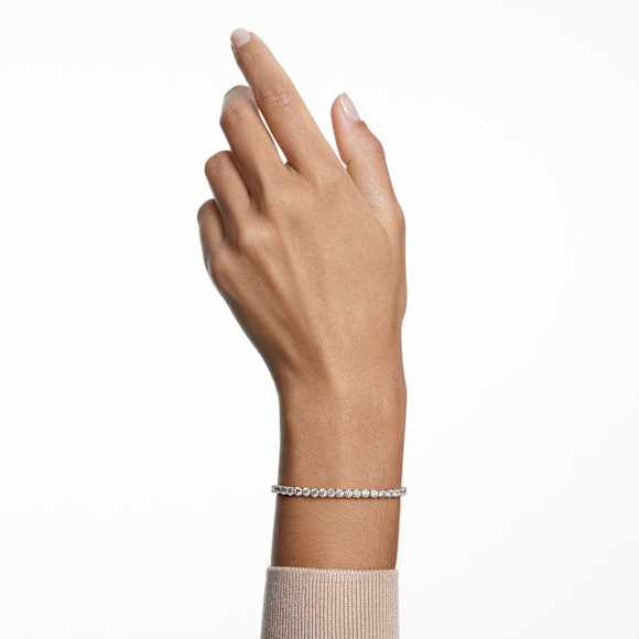 Bracelet Tennis Matrix, Taille ronde, Blanc, Placage de ton or - Swarovski, 5633859