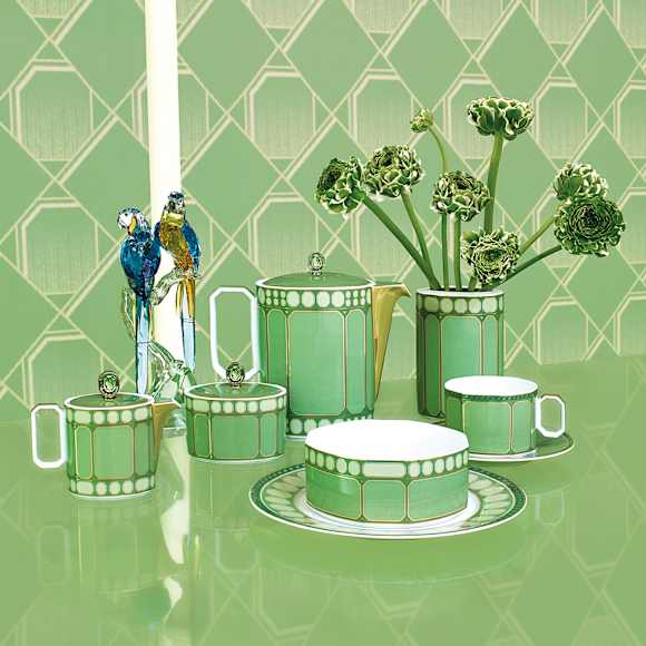Signum vase, Porcelain, Medium, Green - Swarovski, 5635552
