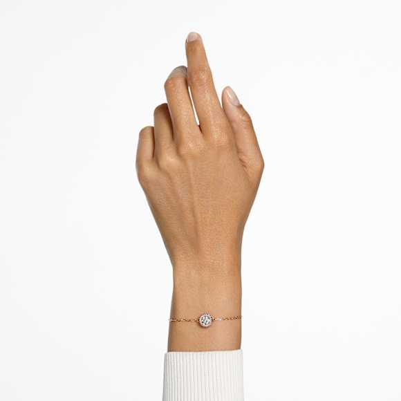 Una Angelic bracelet, Round cut, White, Rose gold-tone plated - Swarovski, 5636273