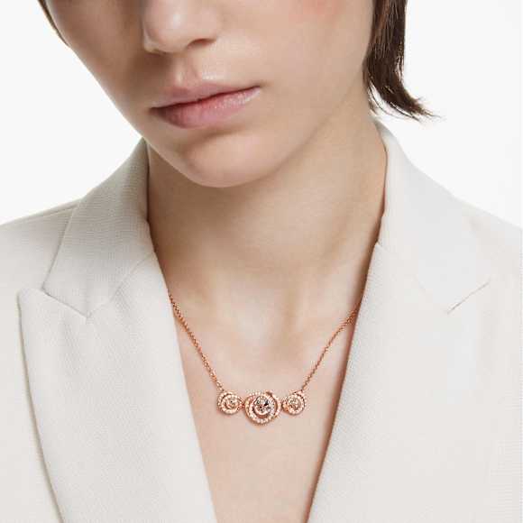 Collier Generation, Blanc, Placage de ton or rosé - Swarovski, 5636589