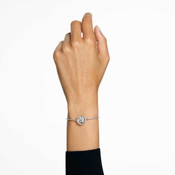 Brazalete Generation, Blanco, Baño de rodio - Swarovski, 5636592