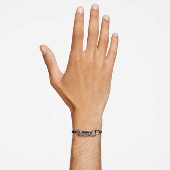 Dextera 手链, 密鑲, 混合連結, 黑色, 镀钌 - Swarovski, 5636736