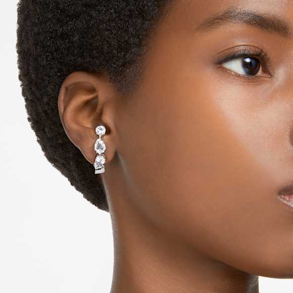 Gema ear cuffs, Mixed cuts, White, Rhodium plated - Swarovski, 5639331