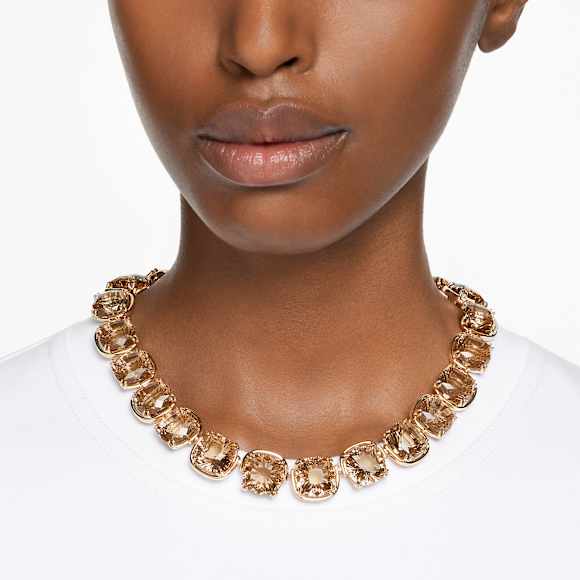 Harmonia choker, Cushion cut, Gold tone, Gold-tone plated Harmonia choker, Cushion cut, Gold tone, Gold-tone plated