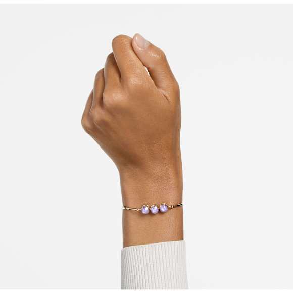 Chroma 手链, 圆形切割, 流光溢彩, 镀金色调 - Swarovski, 5640259