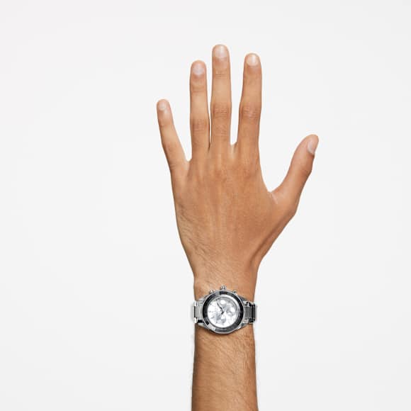 Saat, 39 mm, İsviçre Üretimi, Metal bileklik, Gümüş Rengi, Paslanmaz çelik - Swarovski, 5641297