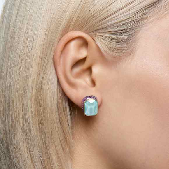 Chroma Ohrstecker, Oktagon-Schliff, Mehrfarbig, Goldlegierungsschicht - Swarovski, 5641406