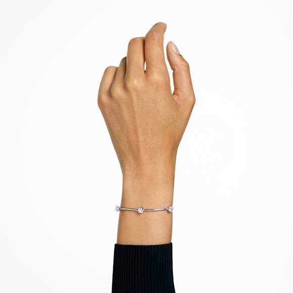 Bracelet-jonc Constella, Taille ronde, Blanc, Métal rhodié - Swarovski, 5641680