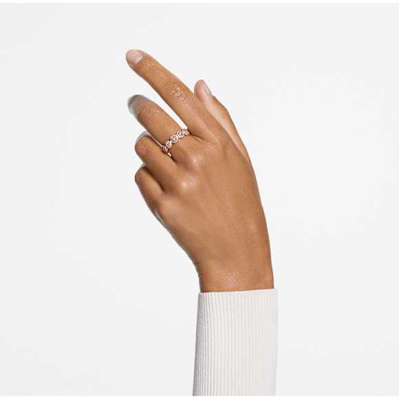 Una Angelic Ring, Rundslipad, Vit, Roséguldfärgad plätering - Swarovski, 5642615