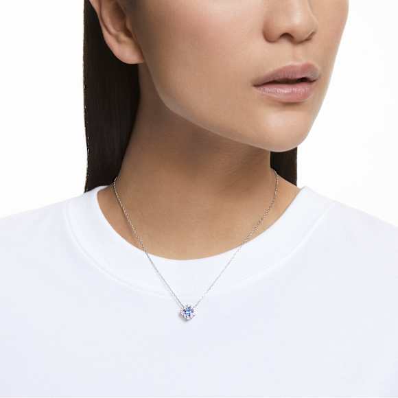 Colier Una, Trifoi, Albastru, Placat cu rodiu - Swarovski, 5642927
