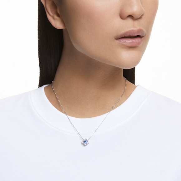 Una nyaklánc, Lóhere, Kék, Ródium bevonattal - Swarovski, 5642927