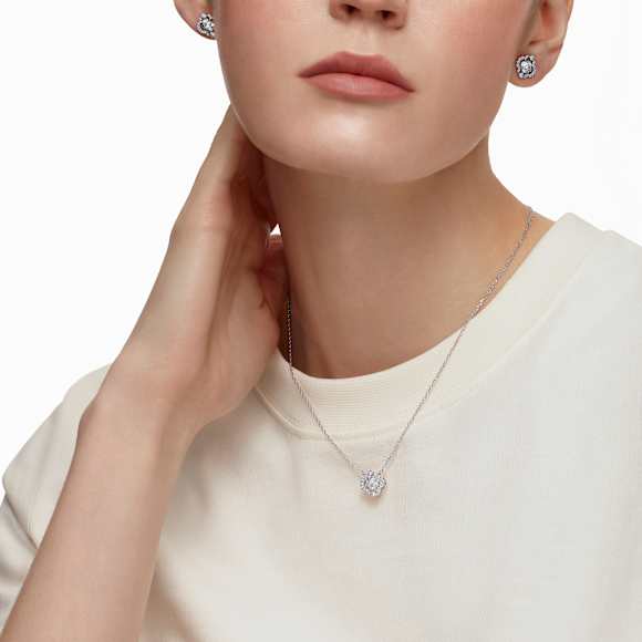 Una 套装, 混合切割, 白色, 镀铑 - Swarovski, 5642929