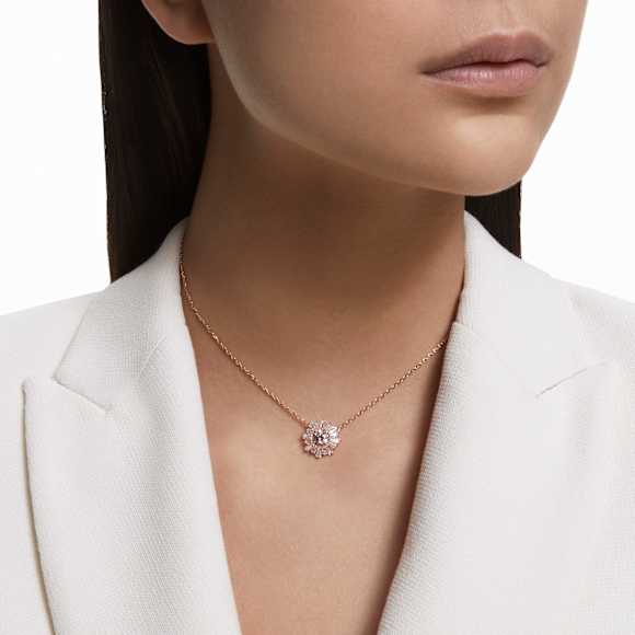 Přívěsek Idyllia, Různé výbrusy, Slunce, Růžová, Pokoveno v růžovozlatém odstínu - Swarovski, 5642961