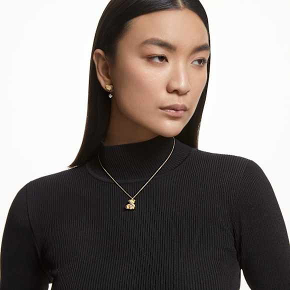 Teddy 套装, 熊, 黄色, 镀金色调 - Swarovski, 5643798