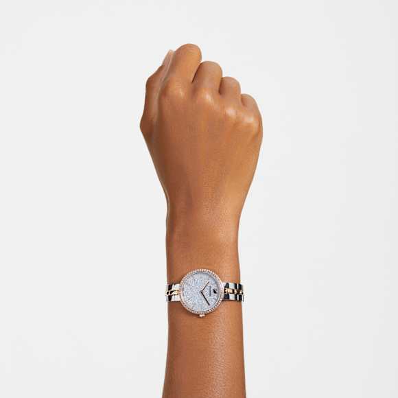 Montre Cosmopolitan, Fabriqué en Suisse, Bracelet en métal, Blanc, Finition mix de métal - Swarovski, 5644081