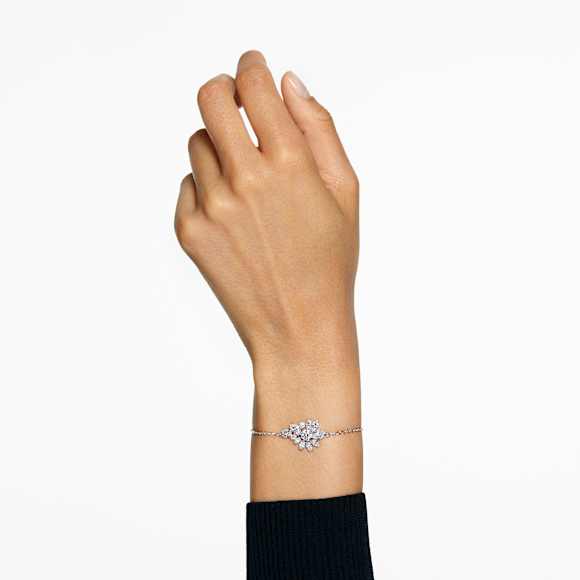 Gema Armband, Verschiedene Schliffe, Blume, Weiß, Rhodiniert - Swarovski, 5644684