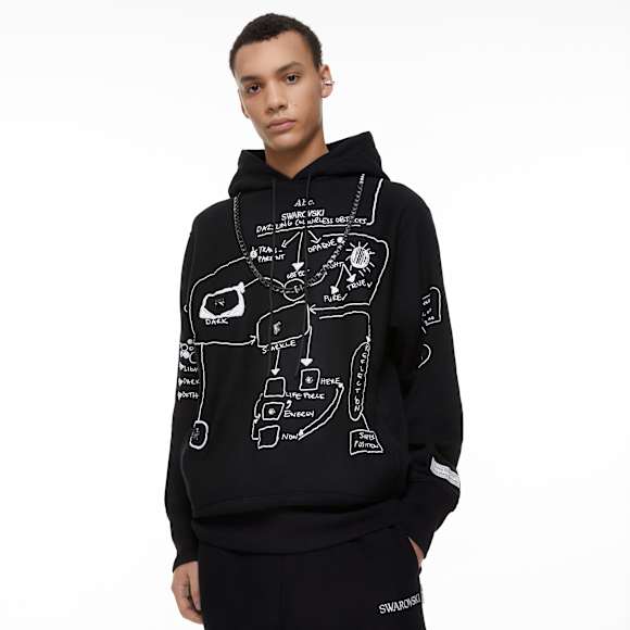 Hoodie ADVISORY BOARD CRYSTALS, Dazzling Colorless Objects, Negru - Swarovski, 5644716