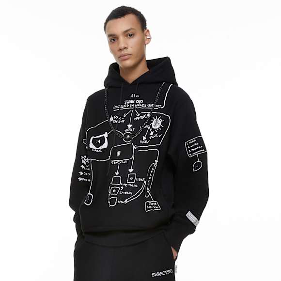 ADVISORY BOARD CRYSTALS, Dazzling Colorless Objects hoodie, Black - Swarovski, 5644716