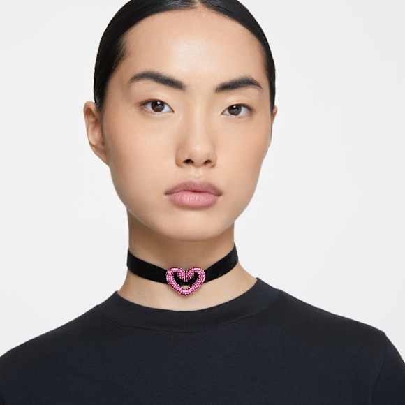 Sublima 束颈项链, 心形, 紫色, 镀铑 - Swarovski, 5646572