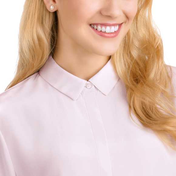 Angelic Square stud earrings, Square cut, White, Rose gold-tone plated - Swarovski, 5646716