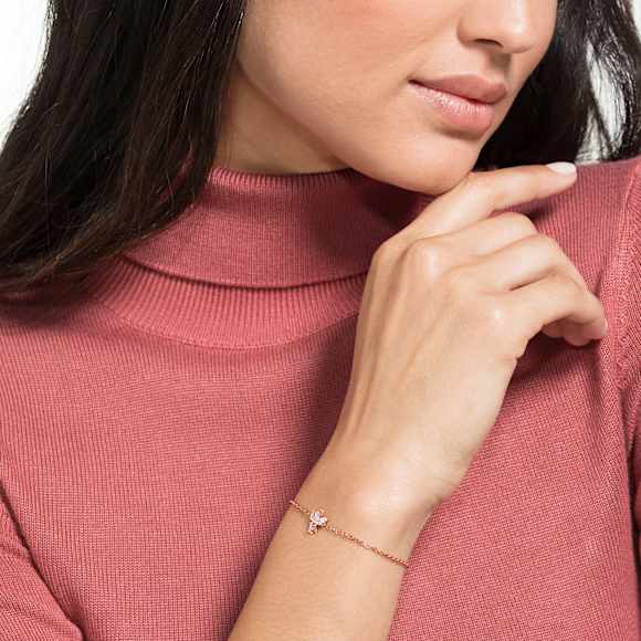 Náramek Magic, Anděl, Bílá, Povrchová úprava z 18k růžového zlata - Swarovski, 5646740