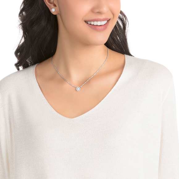 Angelic Square set, White, Rhodium plated - Swarovski, 5646907