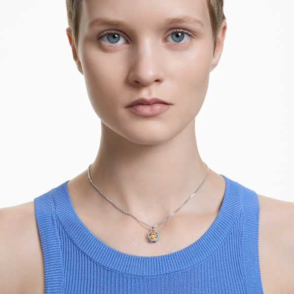 Chroma 链坠, 八角形切割, 流光溢彩, 镀铑 - Swarovski, 5648447