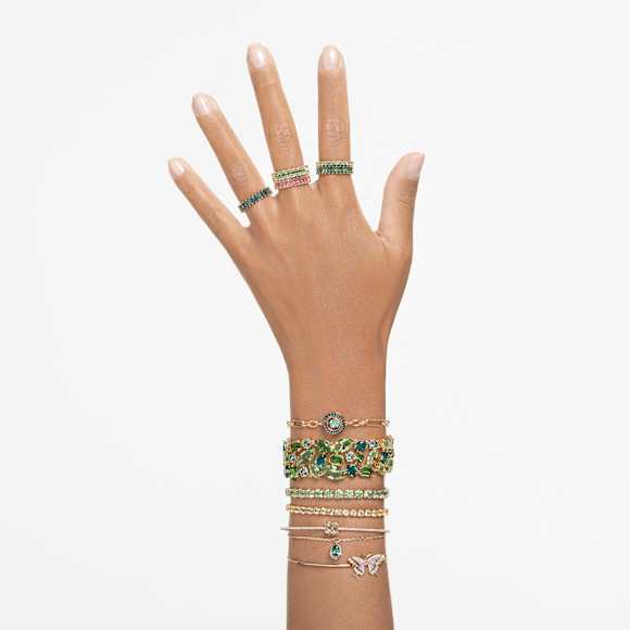 Matrix Tennis Bileklik, Yuvarlak kesim, Sarı, Altın rengi kaplama - Swarovski, 5648935