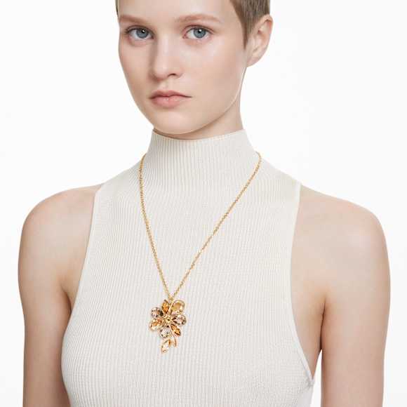 Elegance of Africa Halsband, Blomma, Flerfärgad, Guldfärgad plätering - Swarovski, 5650029