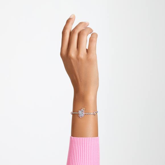 Pop Swan 브레이슬릿, 스완, 핑크, 로듐 플래팅 - Swarovski, 5650188