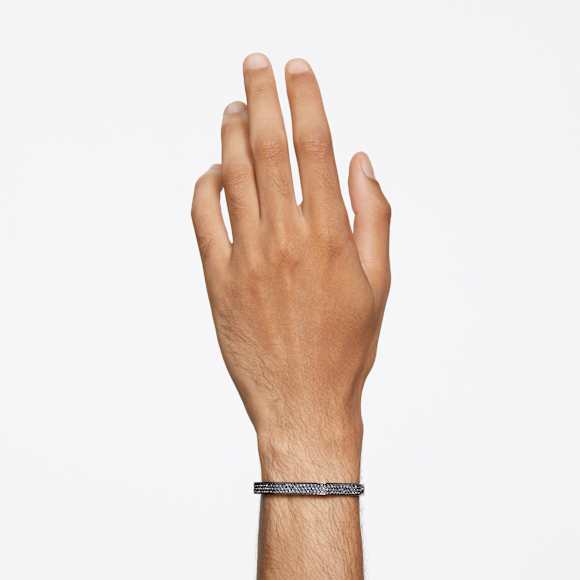 Brățară fixă Dextera, Formă octogonală, Negru, Placat cu ruteniu - Swarovski, 5651341