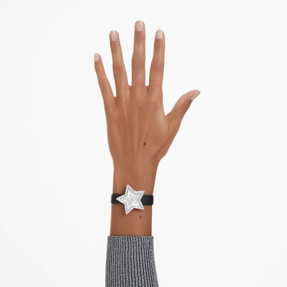 Symbolica Star watch, Swiss Made, Star, Leather strap, White, Stainless Steel - Swarovski, 5656952
