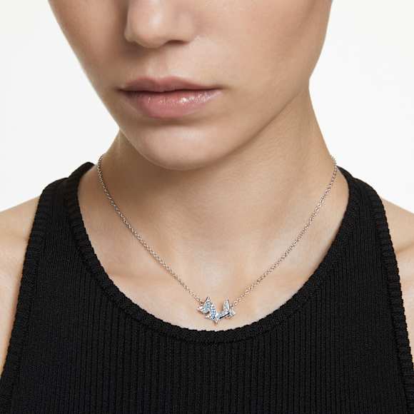 Verižica Idyllia Lilia, Metulj, Modra, Prevleka iz rodija - Swarovski, 5662181