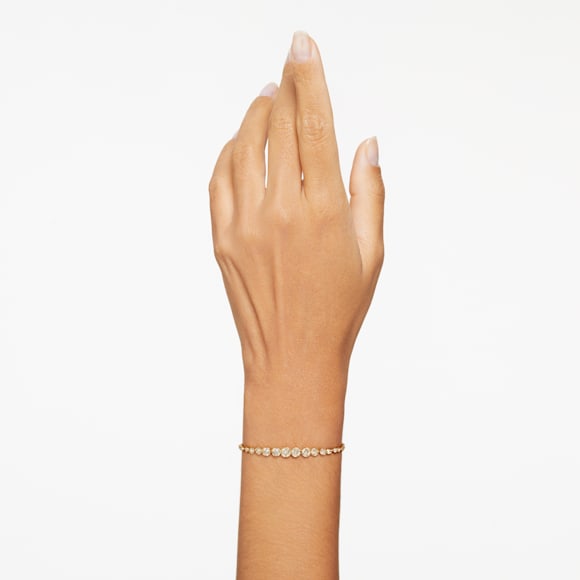 Brățară Imber Emily, Diverse tăieturi rotunde, Nuanță aurie, Placat cu auriu - Swarovski, 5663395