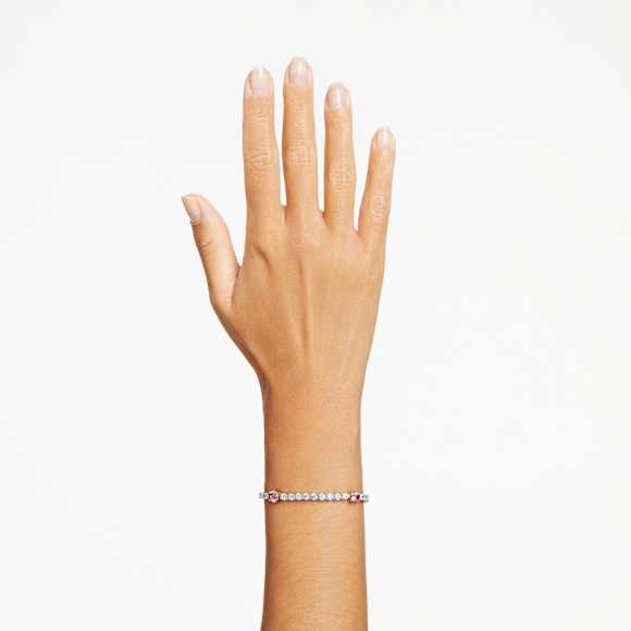 Matrix Tennis Armband, Verschiedene Schliffe, Rosa, Rhodiniert - Swarovski, 5666421