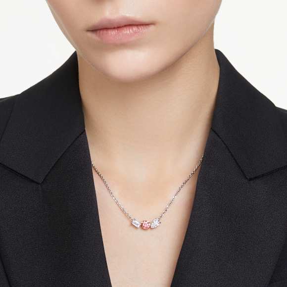 Mesmera pendant, Mixed cuts, Pink, Rhodium plated - Swarovski, 5668275