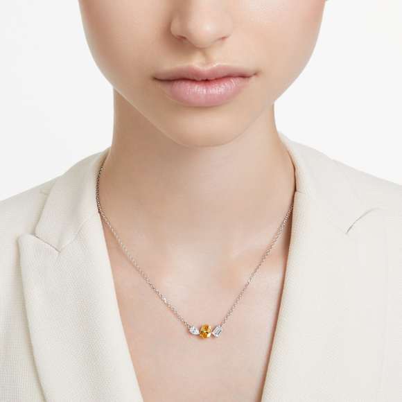Mesmera pendant, Mixed cuts, Yellow, Mixed metal finish - Swarovski, 5668277