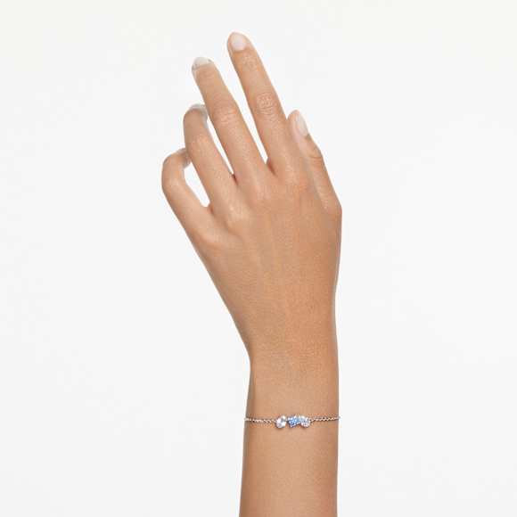 Pulsera Mesmera, Tallas mixtas, Azul, Baño de rodio - Swarovski, 5668359