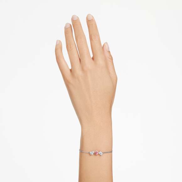 Mesmera bracelet, Mixed cuts, Pink, Rhodium plated - Swarovski, 5668361