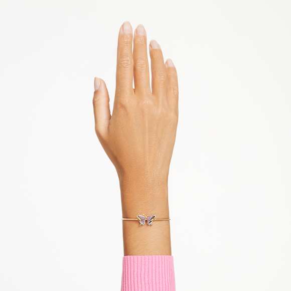 Idyllia bracelet, Butterfly, Multicolored, Gold-tone plated - Swarovski, 5670053