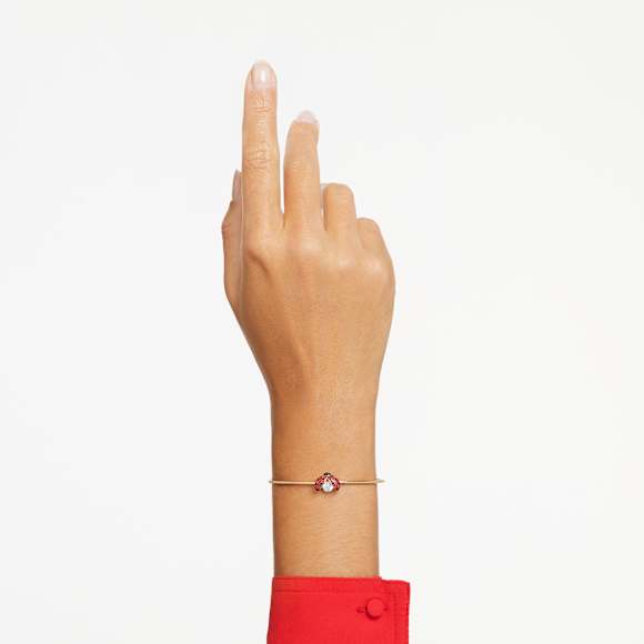 Idyllia bangle, Ladybug, Red, Gold-tone plated - Swarovski, 5670057