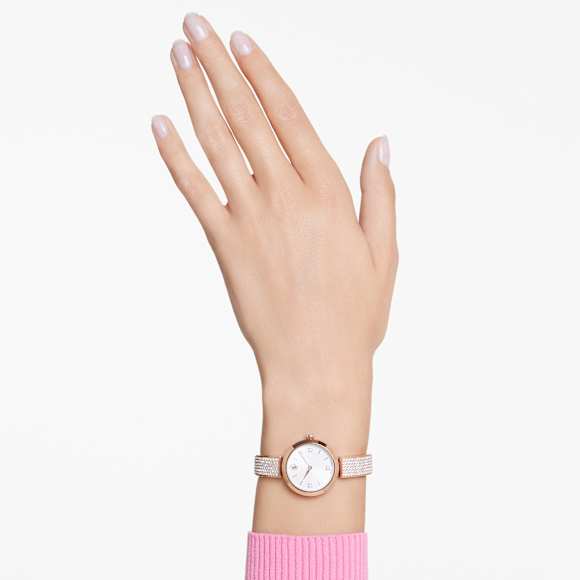 Illumina นาฬิกา, Swiss Made, สร้อยข้อมือโลหะ, โทนโรสโกลด์, เคลือบโทนสีโรสโกลด์ - Swarovski, 5671202