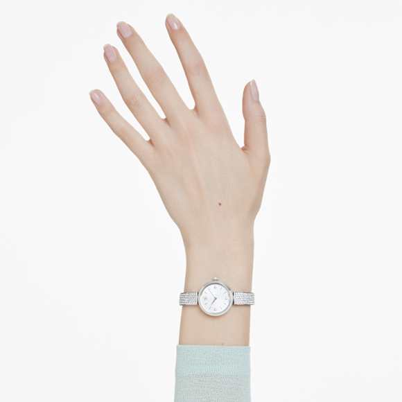 Illumina Uhr, Schweizer Produktion, Metallarmband, Silberfarben, Edelstahl - Swarovski, 5671205