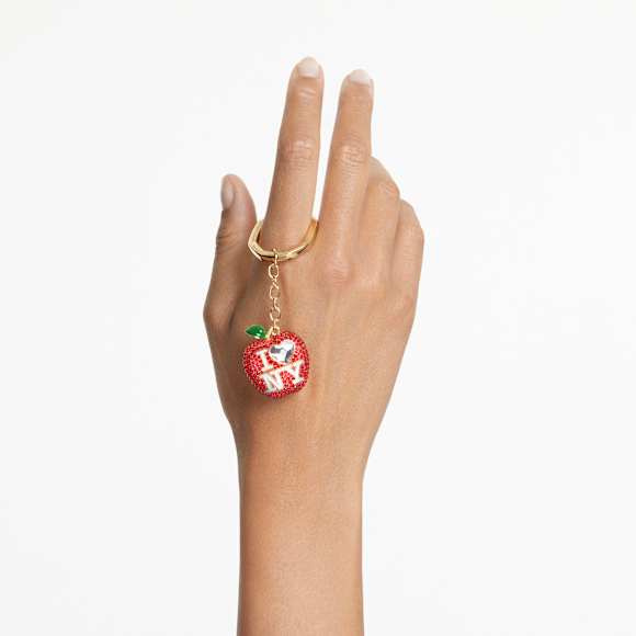 I LOVE NY key ring, Red, Gold-tone plated - Swarovski, 5671821