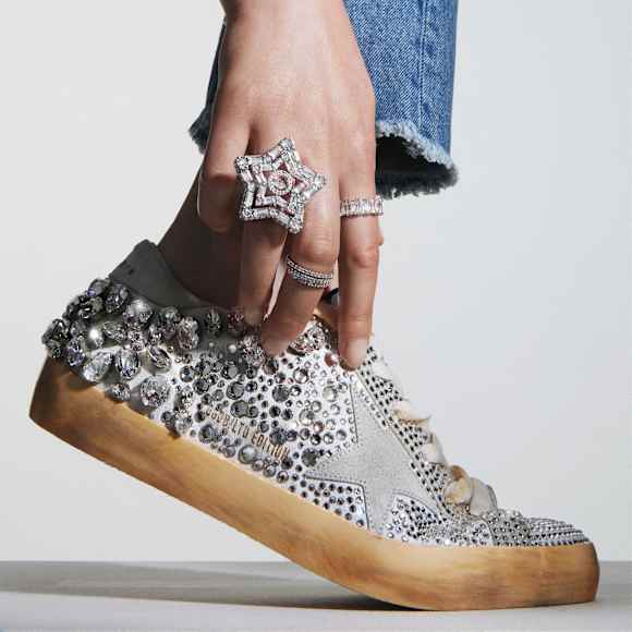 Golden Goose Super-Star sneakers, Men´s, White - Swarovski, 5672655